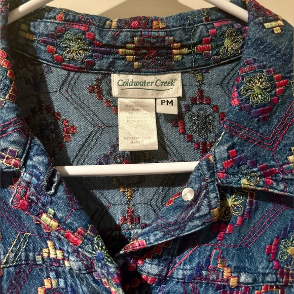 Patterned Denim Shacket - Picture 3 of 3